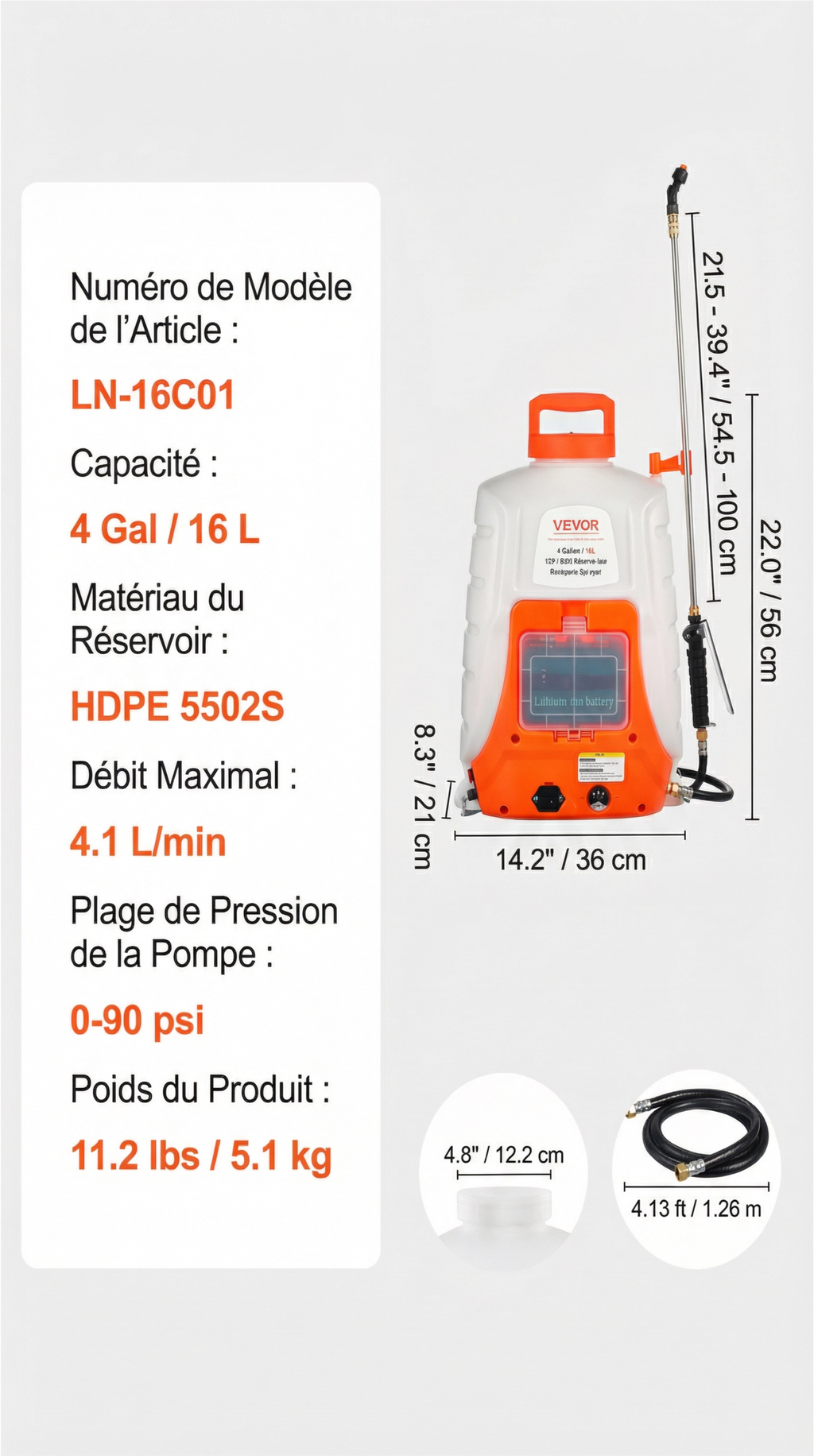 Pulvérisateur Électrique à Dos 16 L